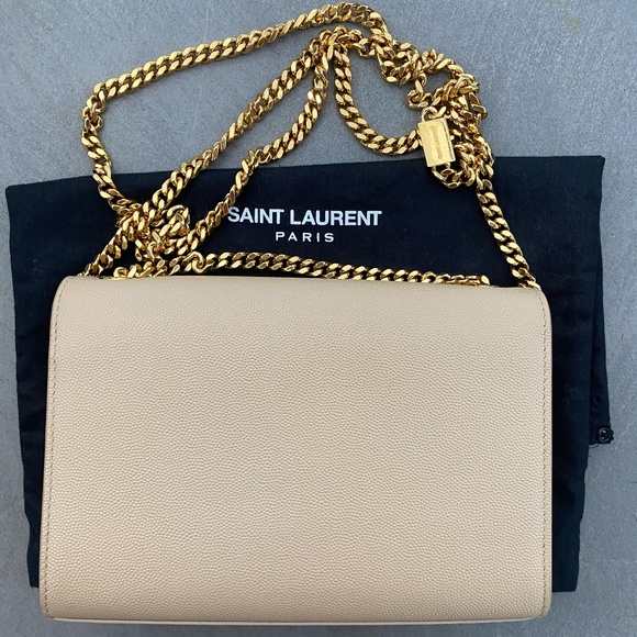 Kate Small YSL Monogram Crossbody Bag on Chain Beige leather - Picture 5 of 5
